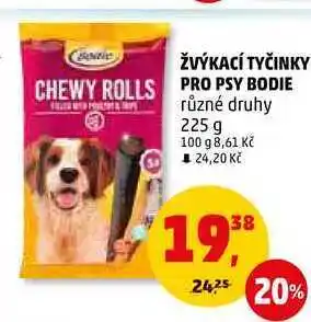 Penny Market ŽVÝKACÍ TYČINKY PRO PSY BODIE, 225 g nabídka