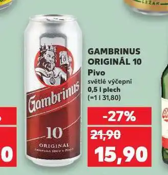 Kaufland Pivo gambrinus originál 10 nabídka