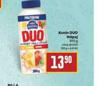 Billa Kunín duo nápoj nabídka