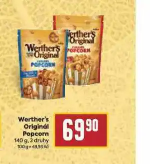 Billa Werther´s originál popcorn nabídka
