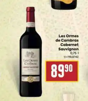 Billa Les ormes de cambras cabernet sauvignon nabídka