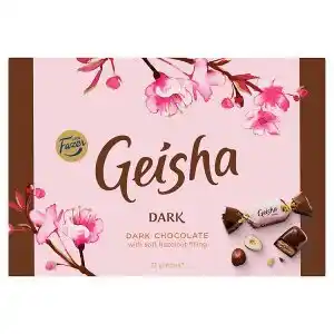 Lidl Fazer Geisha Hořké čokoládové bonbony s náplní z lískových oříšků a nugátu 150g nabídka
