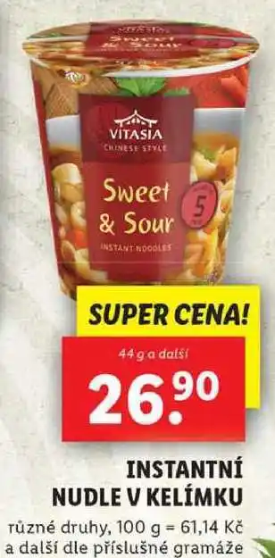 Lidl INSTANTNÍ NUDLE V KELÍMKU, 44 g a další nabídka
