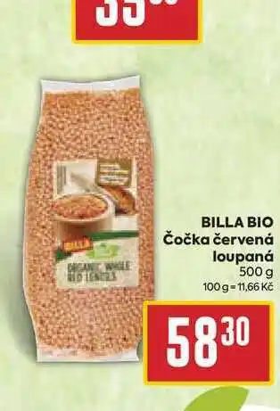 Billa BILLA BIO Čočka červená loupaná 500 g nabídka