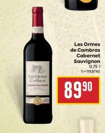 Billa Les Ormes de Cambras Cabernet Sauvignon 0,75l nabídka