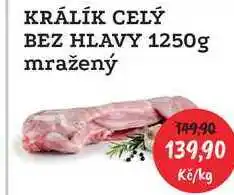 KRÁLÍK CELÝ BEZ HLAVY 1250g mražený