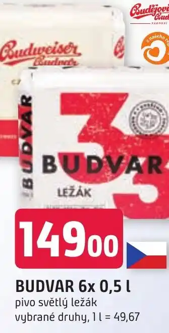 Trefa BUDVAR 6x 0,5 L nabídka