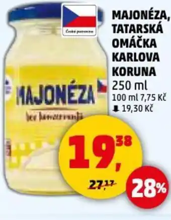 Penny Market MAJONÉZA, TATARSKÁ OMÁČKA KARLOVA KORUNA nabídka