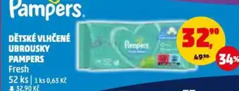 Penny Market DĚTSKÉ VLHČENÉ UBROUSKY PAMPERS nabídka