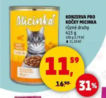 Penny Market KONZERVA PRO KOČKY MICINKA nabídka