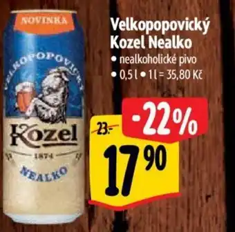 Albert Velkopopovický Kozel Nealko nabídka