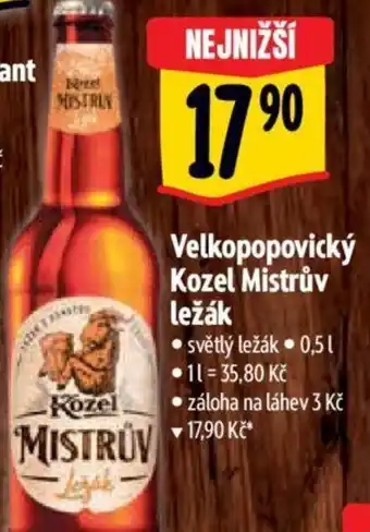 Albert Velkopopovický Kozel Mistrův ležák nabídka