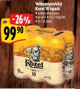 Albert Velkopopovický Kozel 10 6pack nabídka