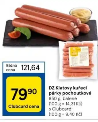 Tesco DZ Klatovy kuřecí párky pochoutkové nabídka