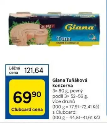 Tesco Giana Tuňáková konzerva nabídka
