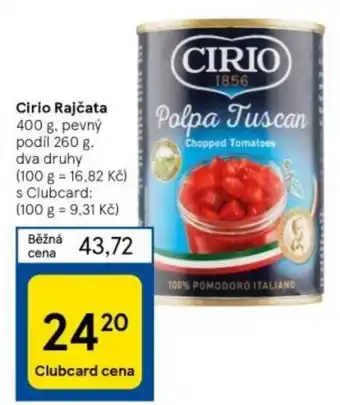 Tesco Cirio Rajčata nabídka