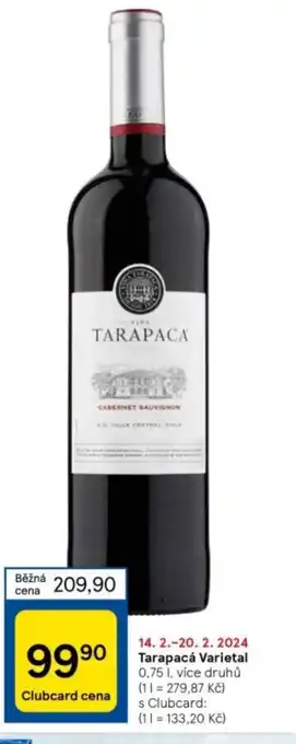 Tesco Tarapacá Varietal 0,75 l. nabídka