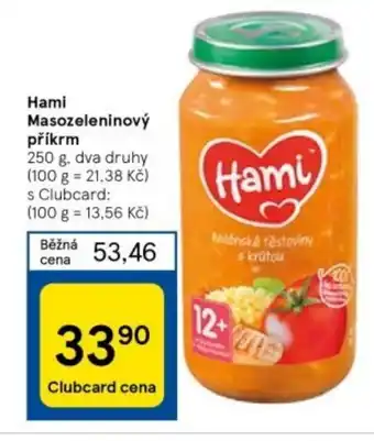 Tesco Hami Masozeleninový příkrm nabídka