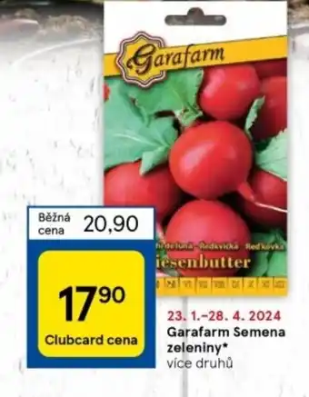 Tesco Garafarm Semena zeleniny nabídka