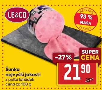 Billa Šunka nejvyšší jakosti nabídka