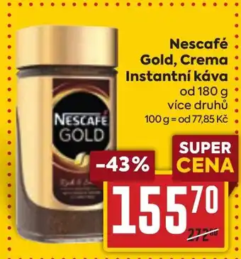 Billa Nescafé Gold, Crema Instantní káva nabídka