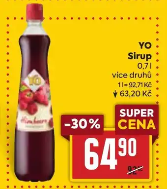 Billa YO Sirup nabídka
