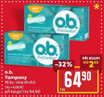 Billa o.b. Tampony nabídka