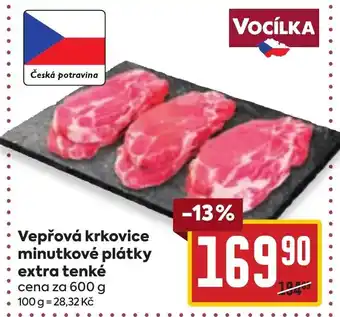 Billa Vepřová krkovice minutkové plátky extra tenké nabídka
