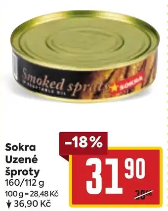 Billa Sokra Uzené šproty nabídka