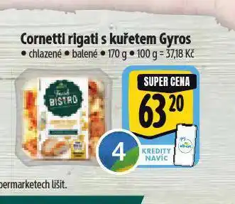Albert Cornetti rigati s kuřetem gyros nabídka