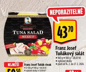 Albert Franz josef tuňákový salát nabídka