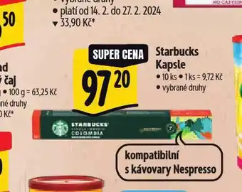 Albert Kávové kapsle starbucks nabídka