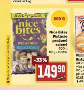 Billa Nice bites pistácie pražené solené nabídka