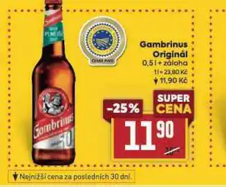Billa Pivo gambrinus originál nabídka