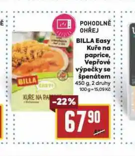 Billa Billa easy kuře na paprice nabídka