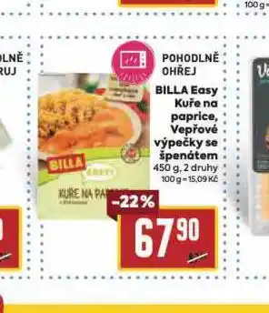 Billa Billa easy vepřové výpečky se špenátem nabídka