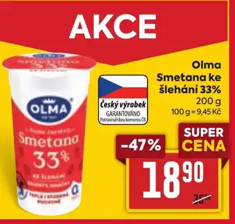 Billa Olma Smetana ke šlehání 33% nabídka