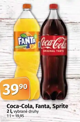 COOP TIP Coca-Cola, Fanta, Sprite 2 l nabídka