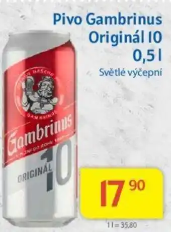Kubík potraviny Pivo Gambrinus Originál 10 0,5L nabídka