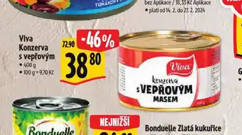 Albert Viva konzerva s vepřovým masem nabídka