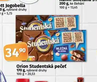 Coop Orion studentská pečeť nabídka