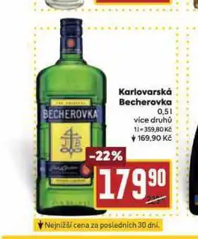 Billa Karlovarská becherovka nabídka