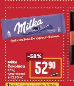 Billa Milka čokoláda nabídka