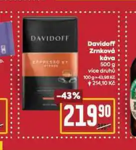 Billa Davidoff zrnková káva nabídka