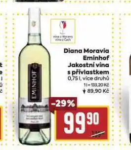 Billa Diana moravia eminhof jakostní vína s přívlastkem nabídka