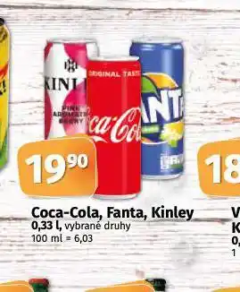Coop Coca cola, fanta, kinley nabídka