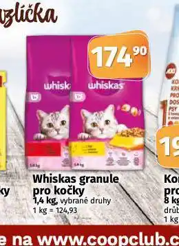 Coop Whiskas granule pro kočky nabídka