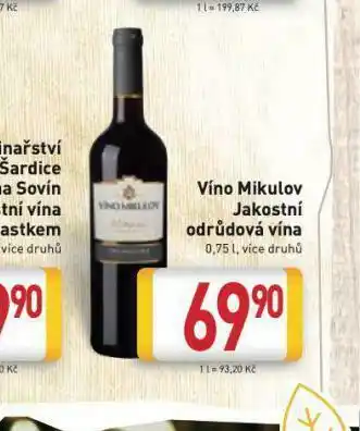 Billa Víno mikulov jakostní vína s přívlastkem nabídka