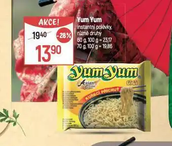 Globus Yum yum instantní nudlová polévka nabídka