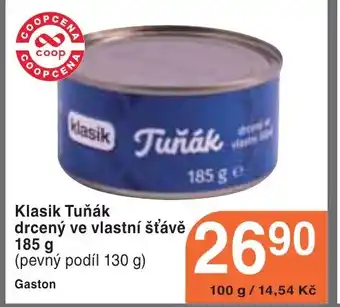 Coop hb Klasik Tuňák drcený ve vlastní šťávě 185 g nabídka
